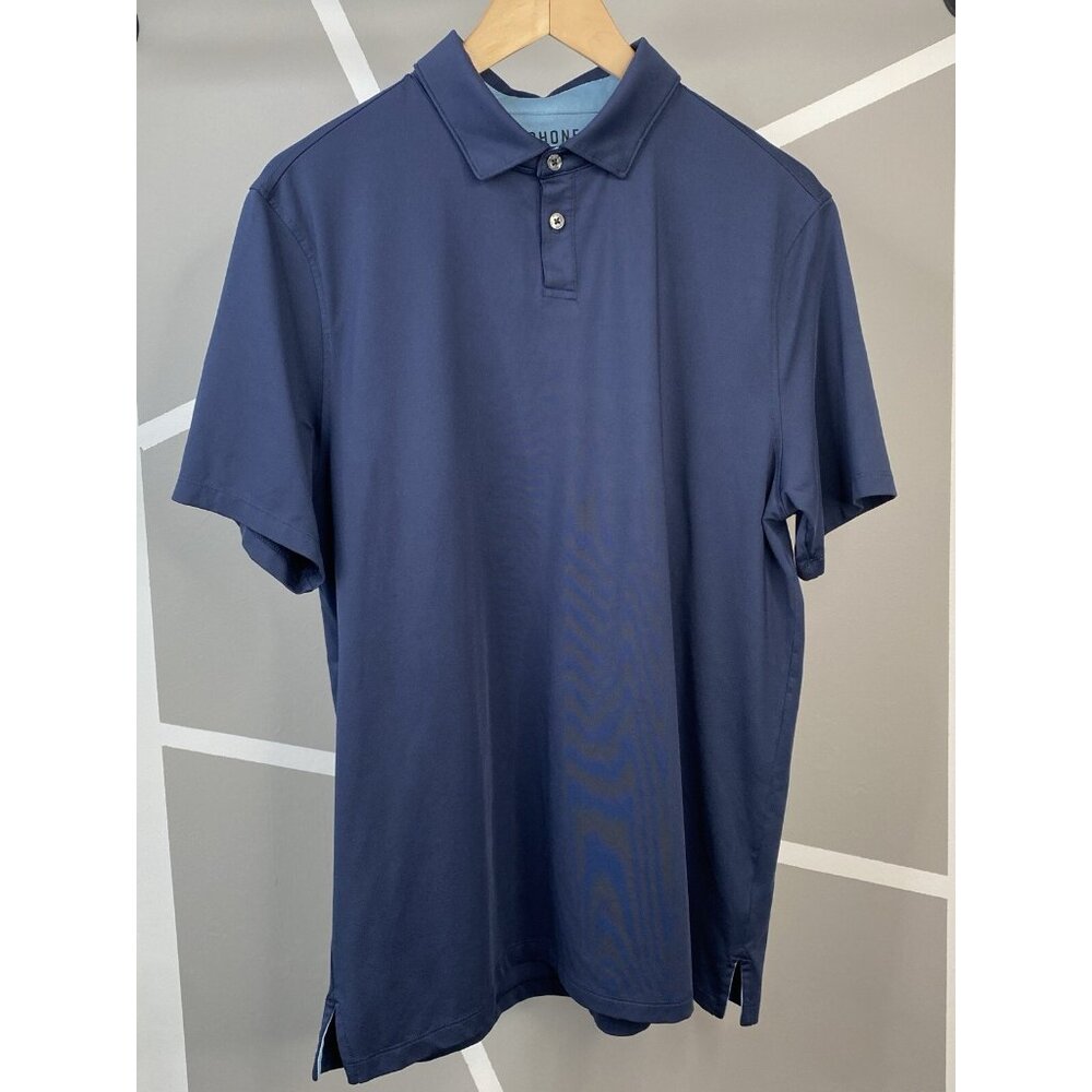 Rhone Delta Pique Short Sleeve Polo Men’s L True Navy Golf Stretch Performance